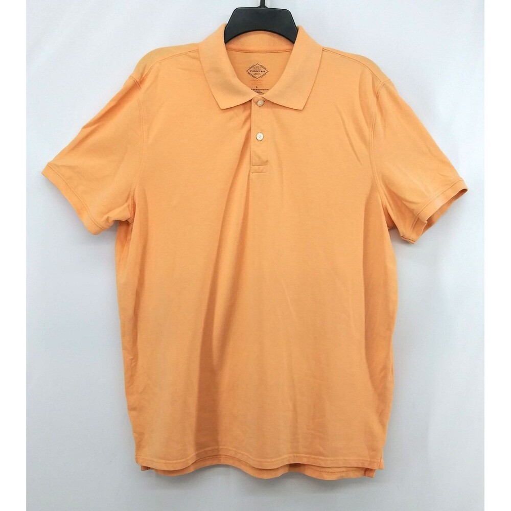 St Johns Bay Polo Shirt Men Size L Creamsicle Orange Short Sleeve Top Rugby Golf